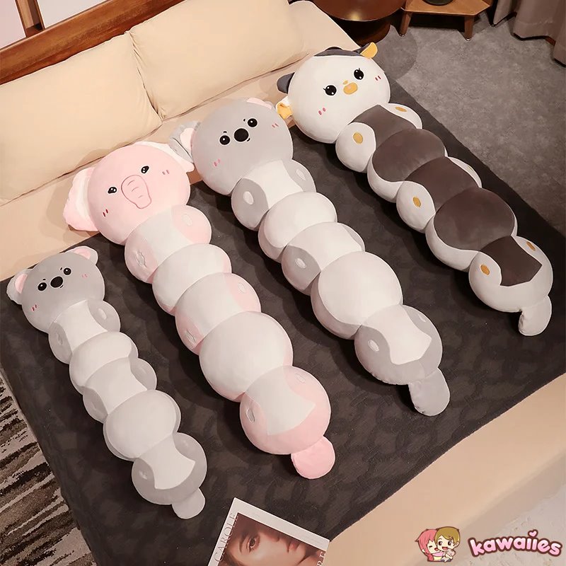 Long Caterpillar Cat Koala Elephant Plushie Collection