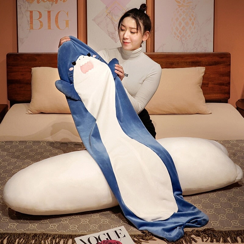 Long Cuddly Angry Shocked Shark Plushie