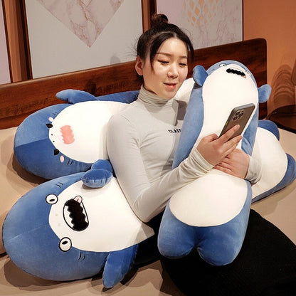 Long Cuddly Angry Shocked Shark Plushie