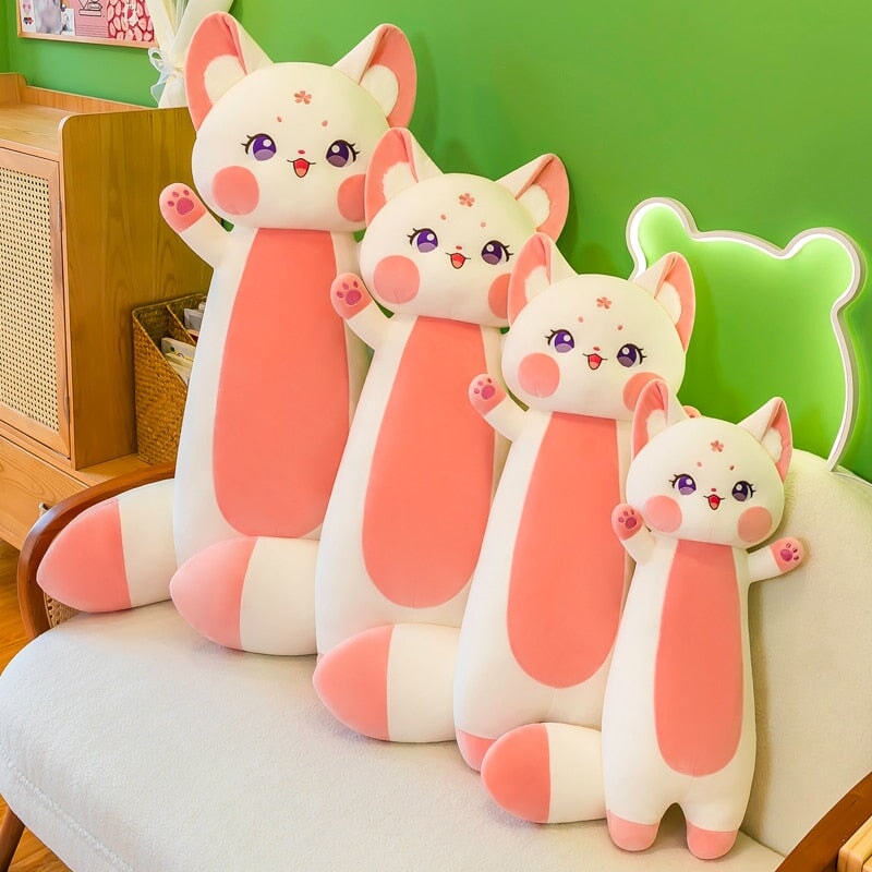 Long Cuddly Sakura Fox Family Plushie
