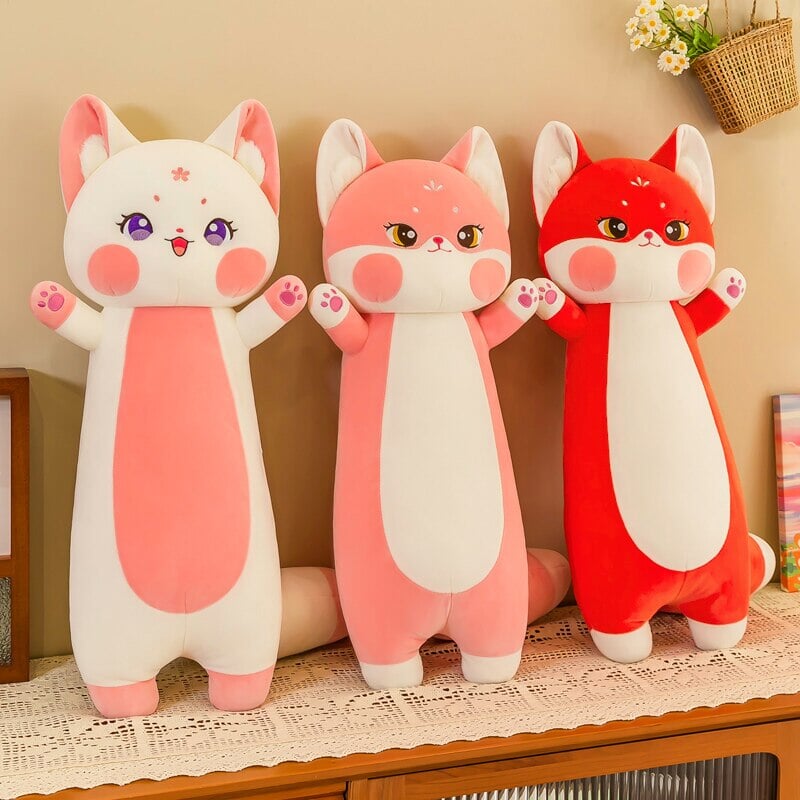 Long Cuddly Sakura Fox Family Plushie