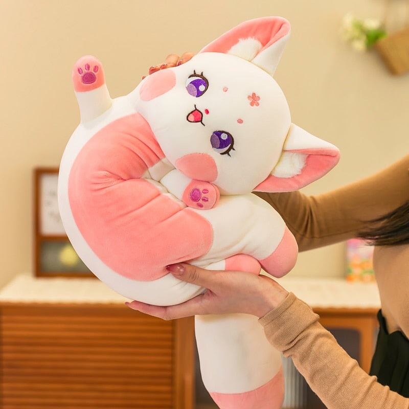 Long Cuddly Sakura Fox Family Plushie