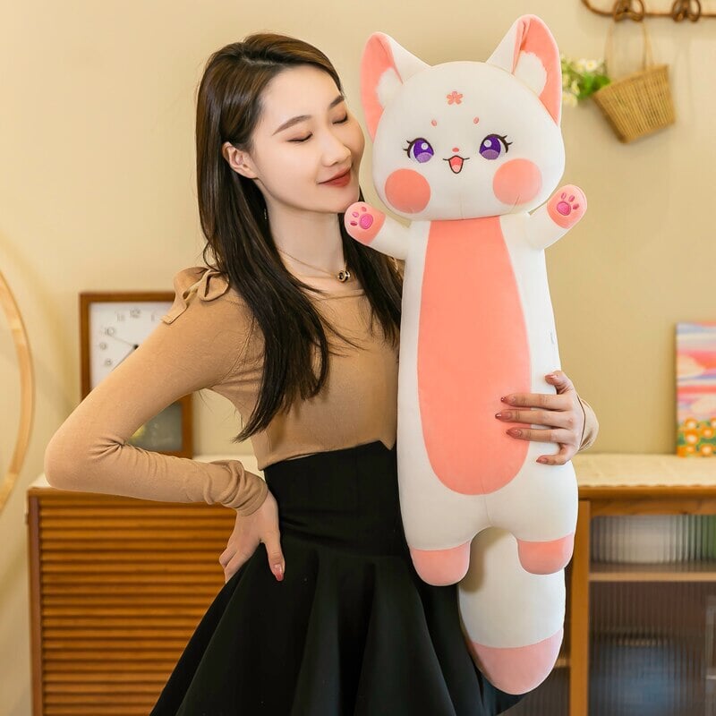 Long Cuddly Sakura Fox Family Plushie