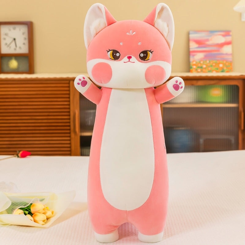 Long Cuddly Sakura Fox Family Plushie