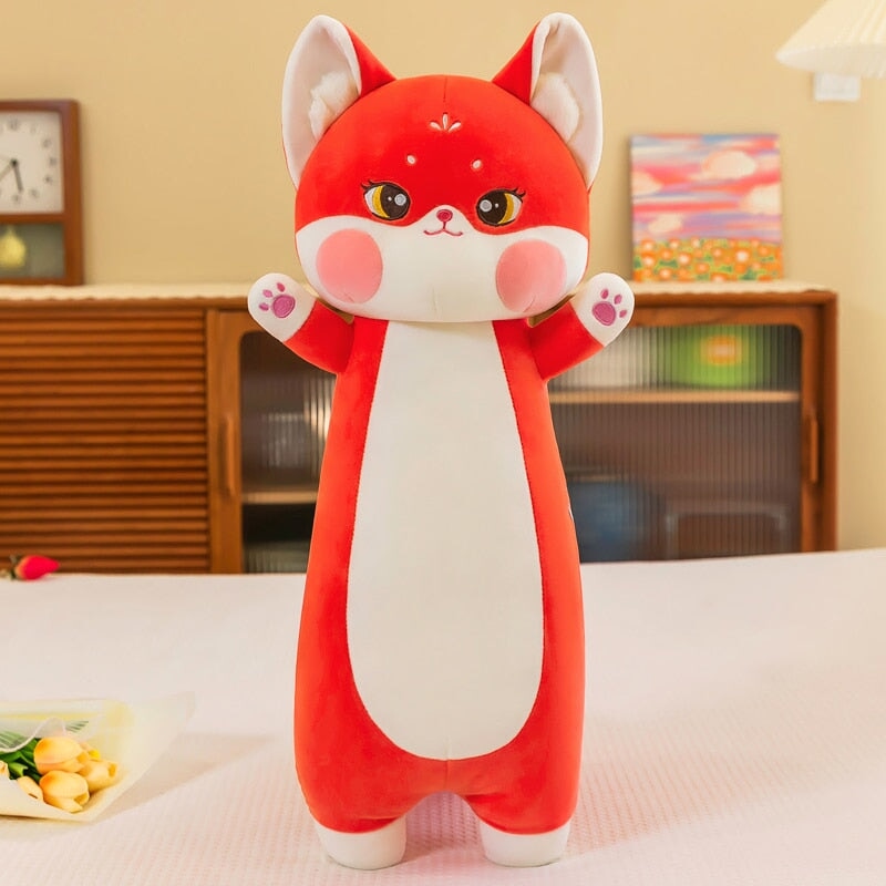 Long Cuddly Sakura Fox Family Plushie