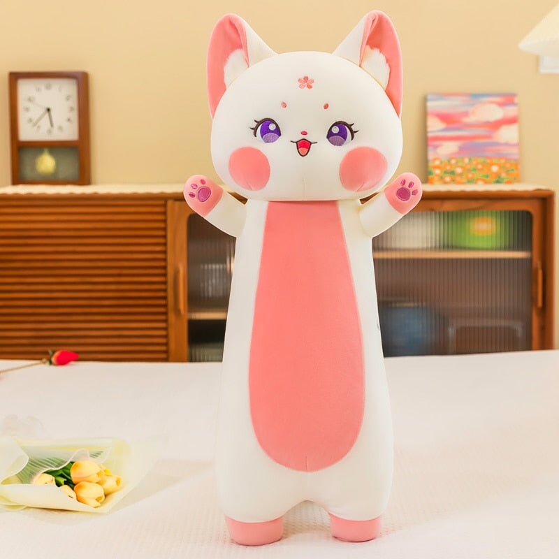 Long Cuddly Sakura Fox Family Plushie