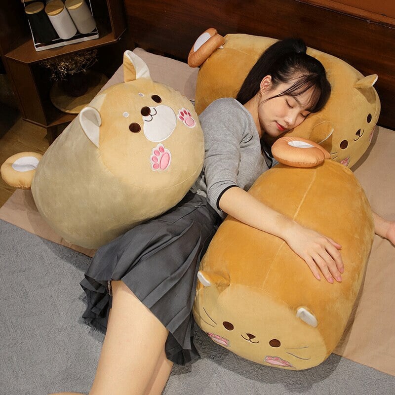 Long Kawaii Shiba Inu Cat Pillow Plush