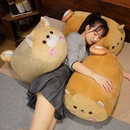 Long Kawaii Shiba Inu Cat Pillow Plush