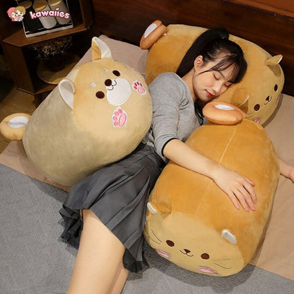 Long Kawaii Shiba Inu Cat Pillow Plush