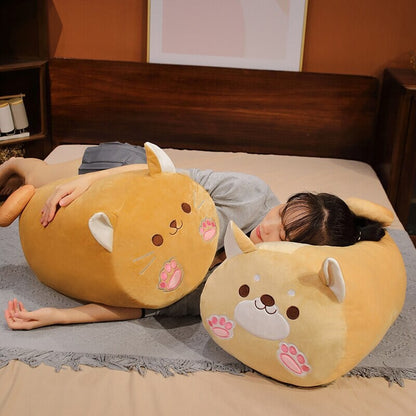 Long Kawaii Shiba Inu Cat Pillow Plush