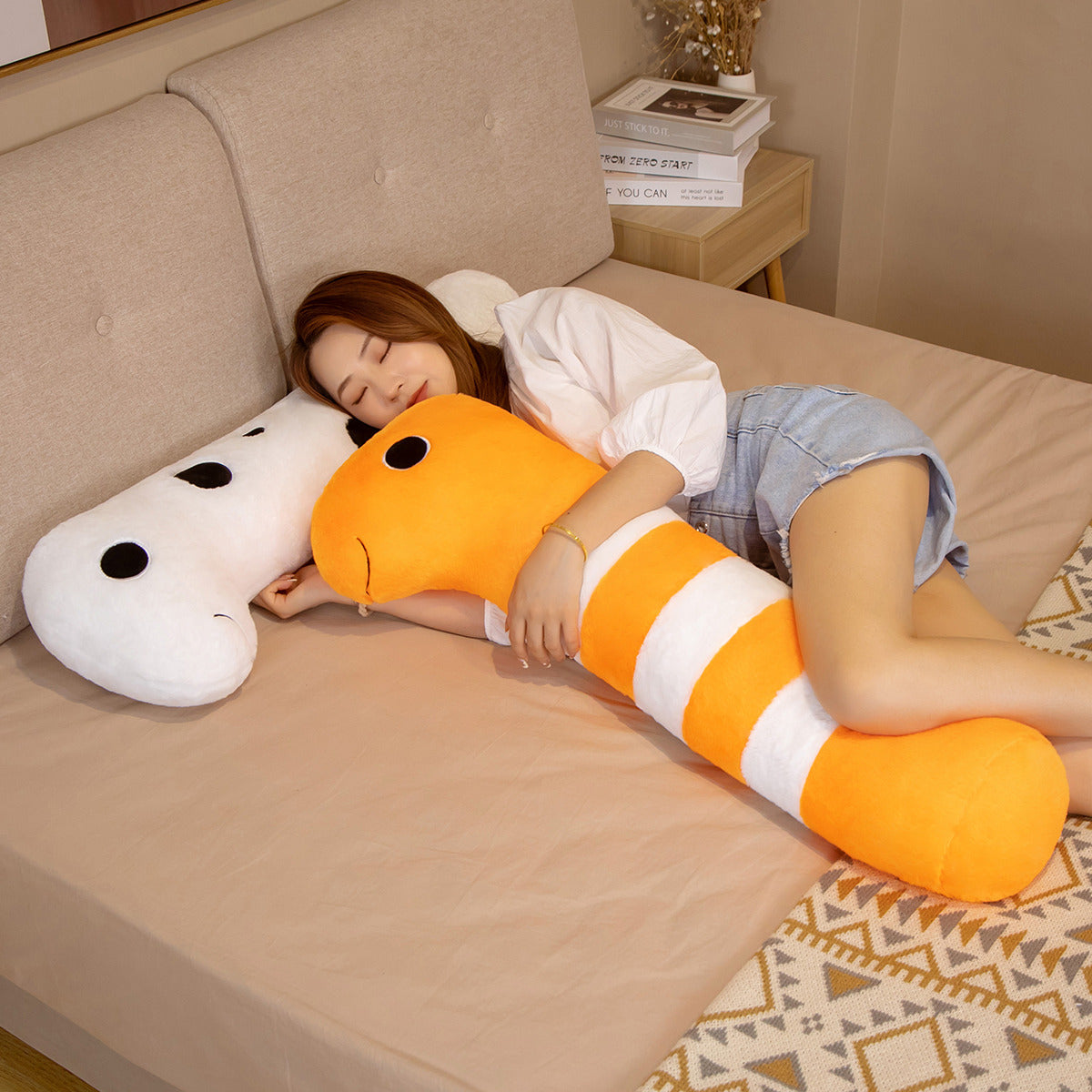 Long Ocean White Orange Eel Plushies