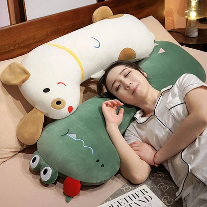 Long Pancake Dino Dog Crocodile Giraffe Pillow Plush