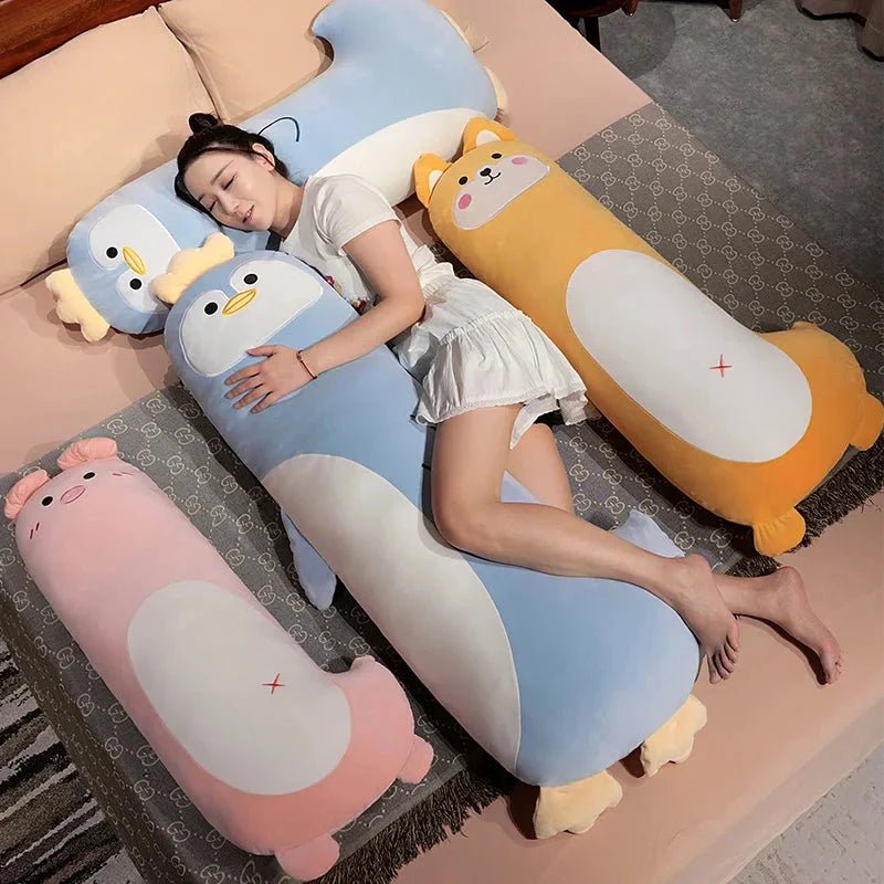 Long Penguin Shiba Pig Zebra Snuggle Buddy Plushies