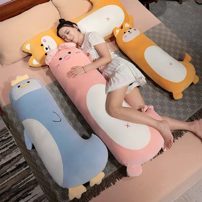 Long Penguin Shiba Pig Zebra Snuggle Buddy Plushies