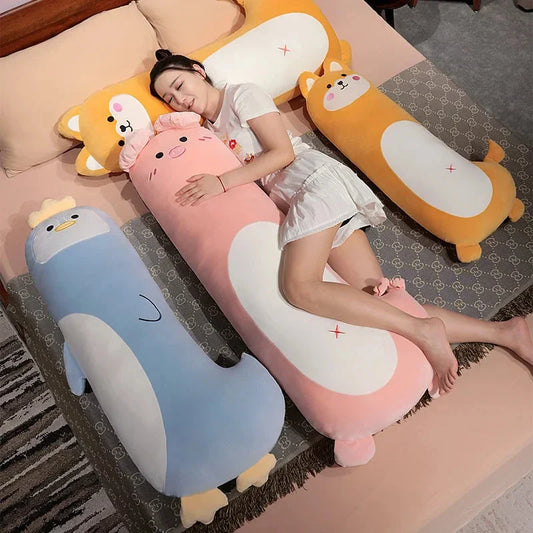 Long Penguin Shiba Pig Zebra Snuggle Buddy Plushies