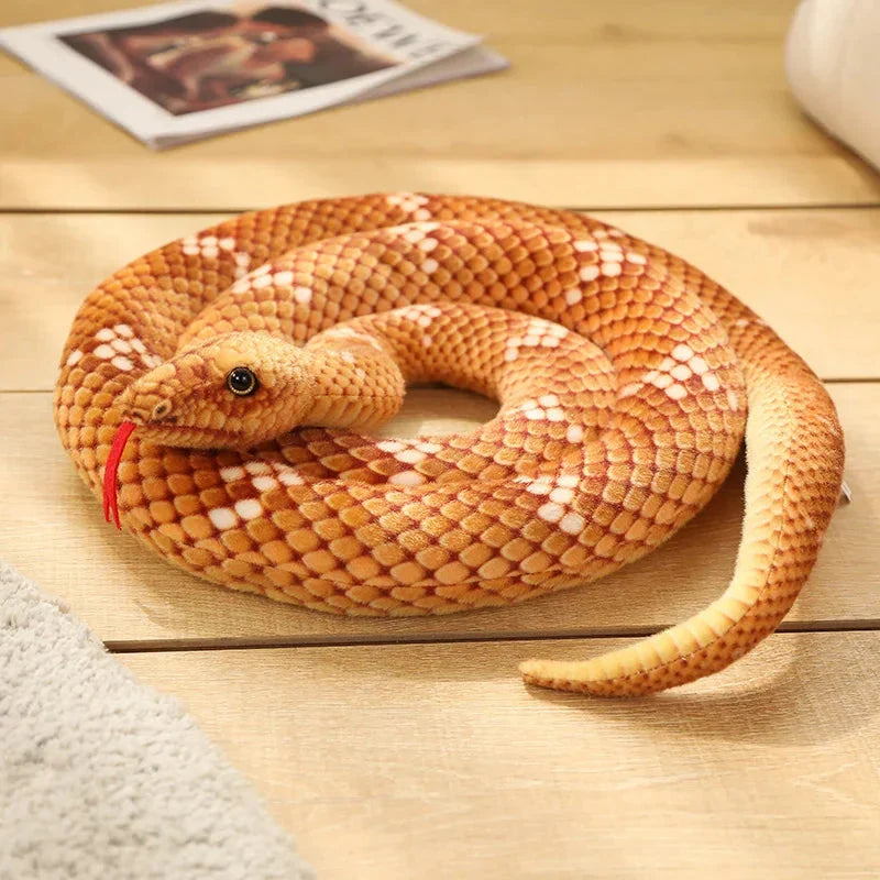 Long Realistic Brown Green Orange Snake Plushies