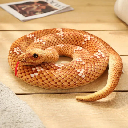 Long Realistic Brown Green Orange Snake Plushies
