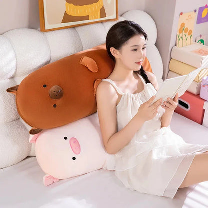 Long Snuggle Buddies Capybara Alpaca Pig Plushie