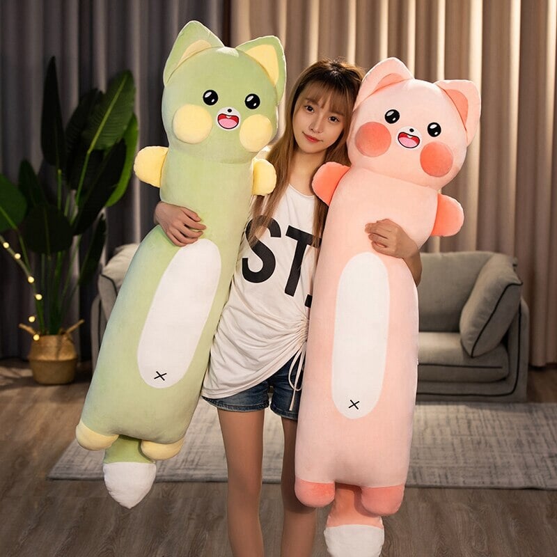 Long Snuggly Cat and Raccoon Plushies