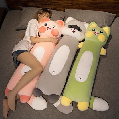 Long Snuggly Cat and Raccoon Plushies