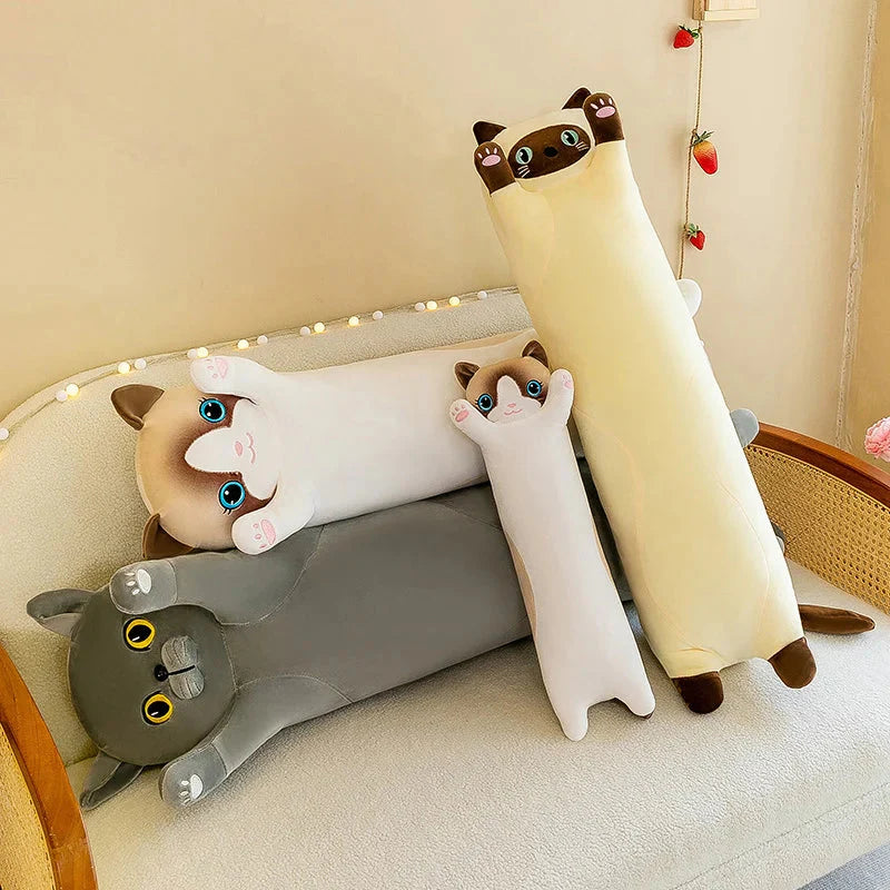 Long Snuggly Cat Siamese British Shorthair Snowshoe Plushies Collection