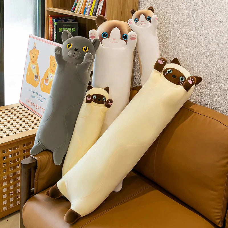 Long Snuggly Cat Siamese British Shorthair Snowshoe Plushies Collection