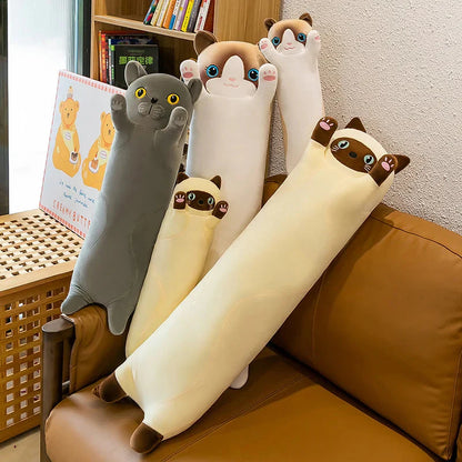 Long Snuggly Cat Siamese British Shorthair Snowshoe Plushies Collection