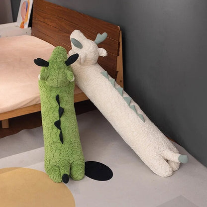 Long Snuggly Green White Dragon Plushies