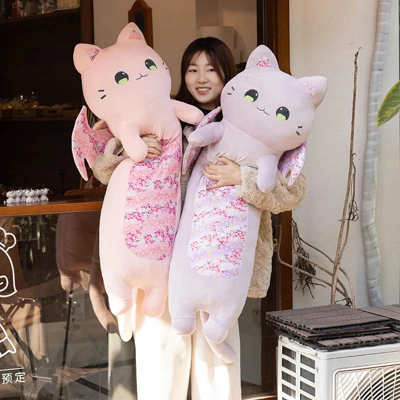 Long Snuggly Luna & Solis Sakura Cat Plushies