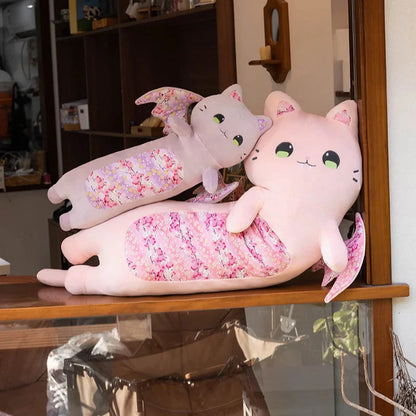 Long Snuggly Luna & Solis Sakura Cat Plushies