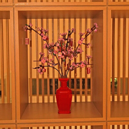 Lucky Peach Blossom Vase Micro Building Blocks