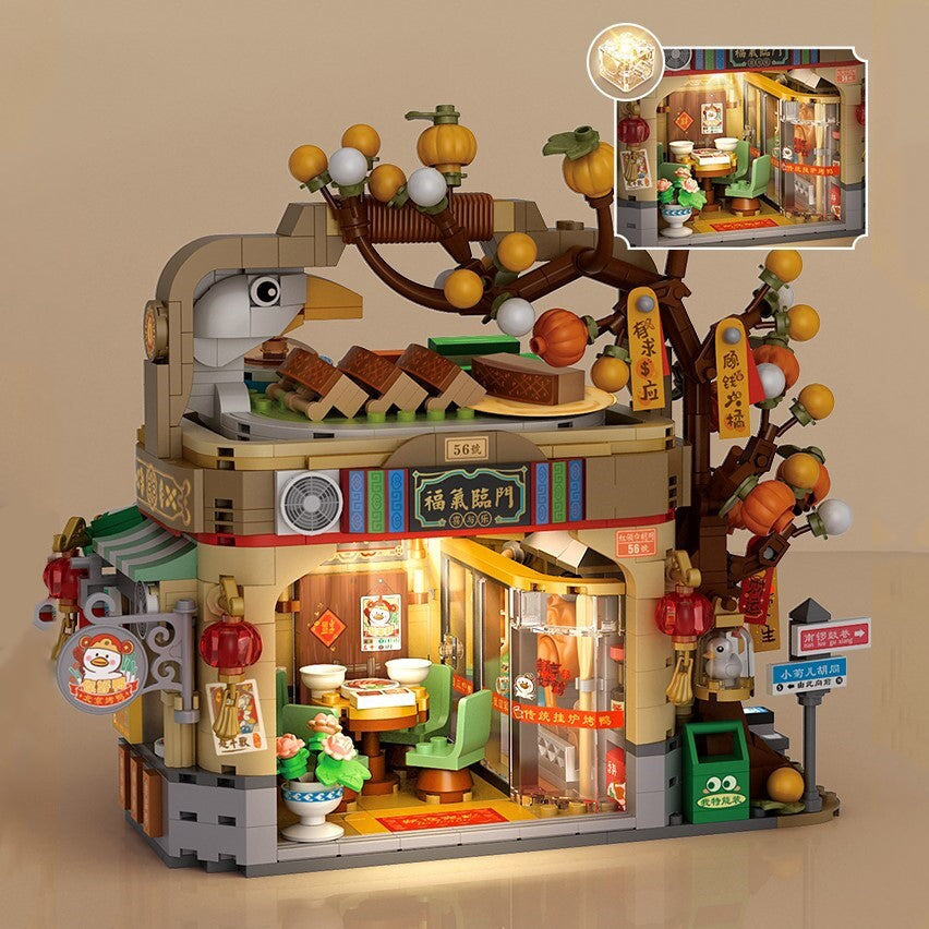 Mei Mei Panda Peking Duck Restaurant Micro Building Blocks With Lights