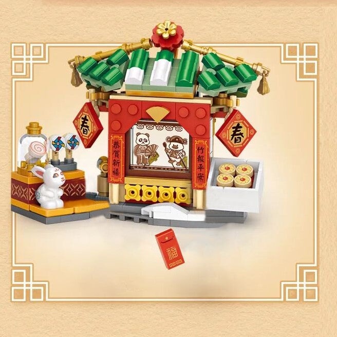 Mei Mei Panda Peking Duck Restaurant Micro Building Blocks With Lights
