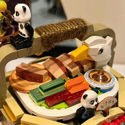 Mei Mei Panda Peking Duck Restaurant Micro Building Blocks With Lights