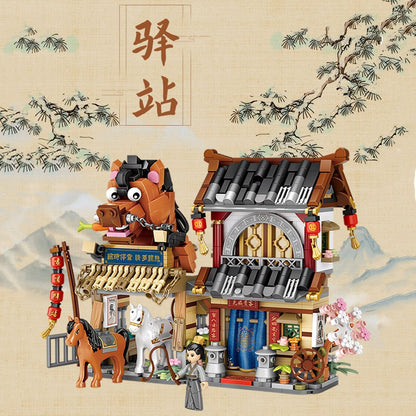 Merchant Store & Horse Stable Micro Building Sets Collection