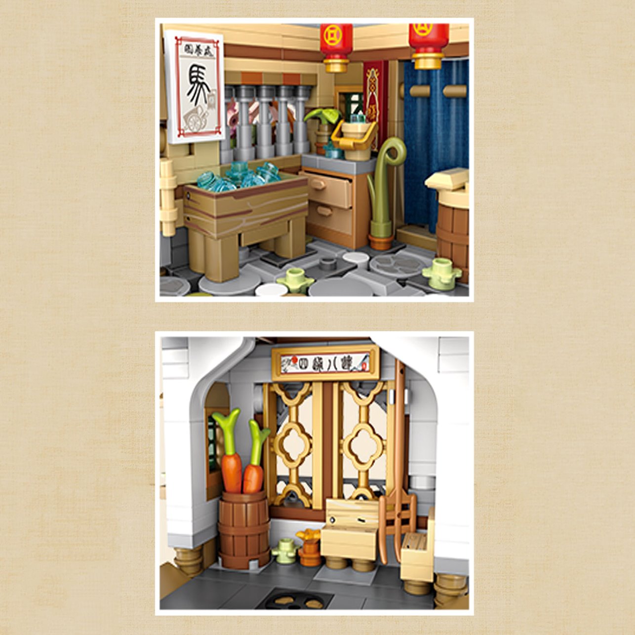 Merchant Store & Horse Stable Micro Building Sets Collection