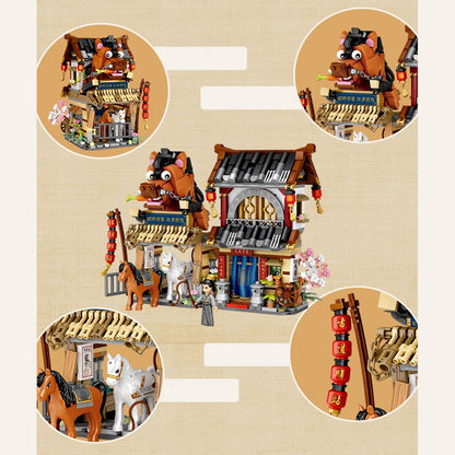 Merchant Store & Horse Stable Micro Building Sets Collection