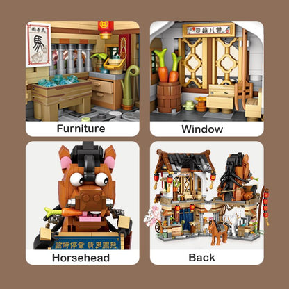 Merchant Store & Horse Stable Micro Building Sets Collection