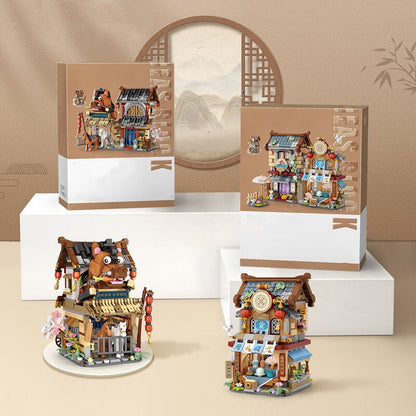 Merchant Store & Horse Stable Micro Building Sets Collection