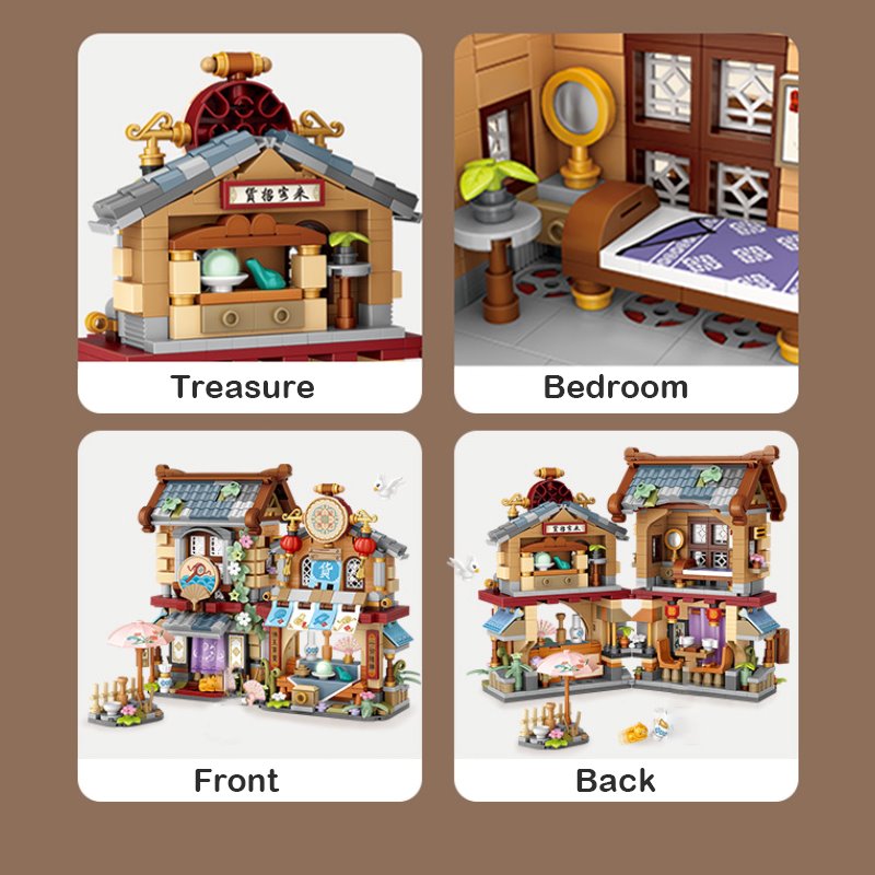 Merchant Store & Horse Stable Micro Building Sets Collection
