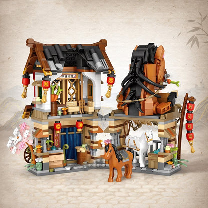 Merchant Store & Horse Stable Micro Building Sets Collection