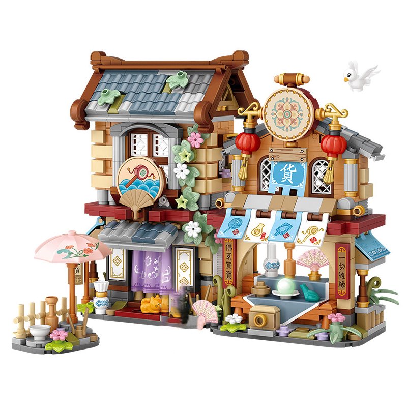 Merchant Store & Horse Stable Micro Building Sets Collection