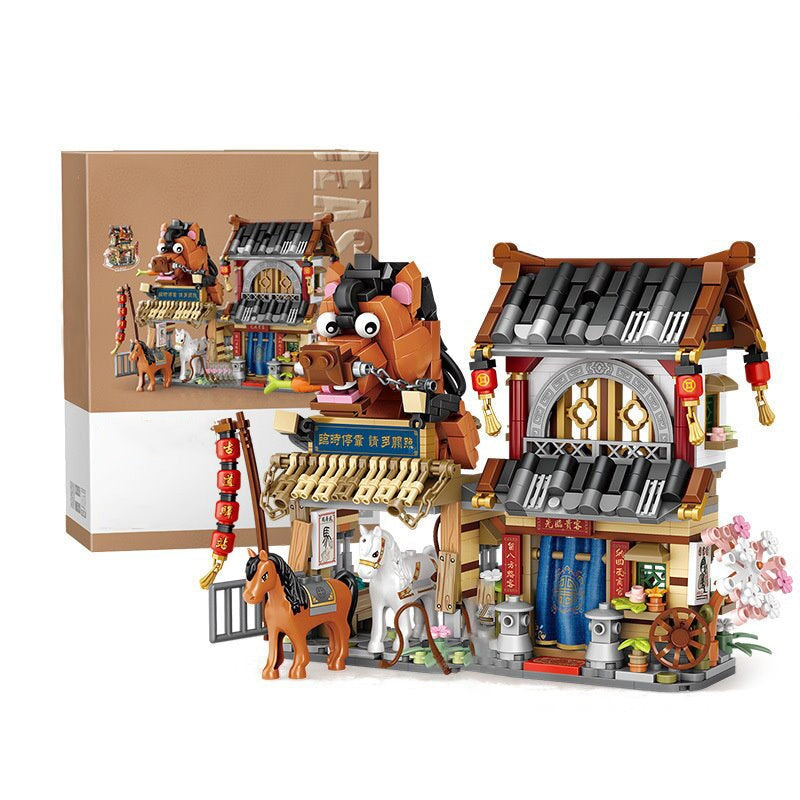 Merchant Store & Horse Stable Micro Building Sets Collection