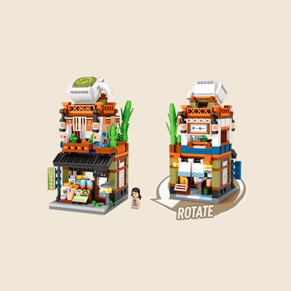 Micro Cute Japanese Stalls Building Sets