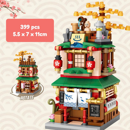 Micro Cute Japanese Stalls Building Sets