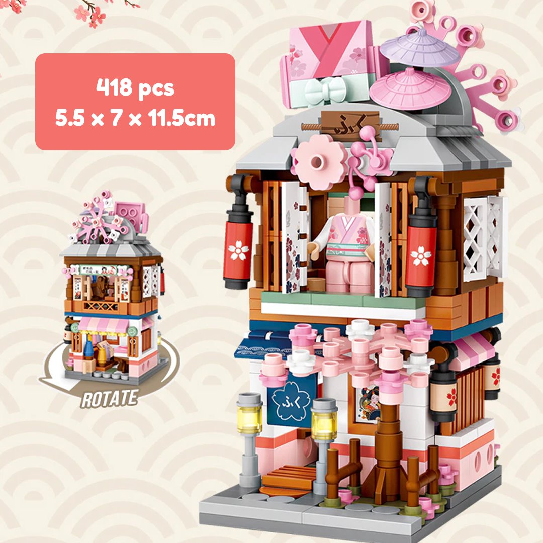 Micro Cute Japanese Stalls Building Sets