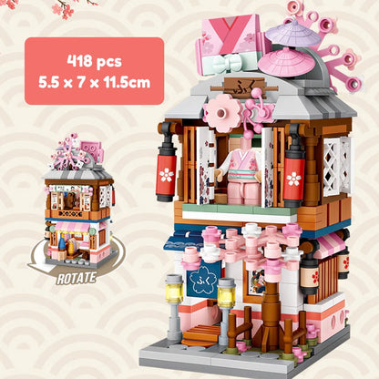 Micro Cute Japanese Stalls Building Sets