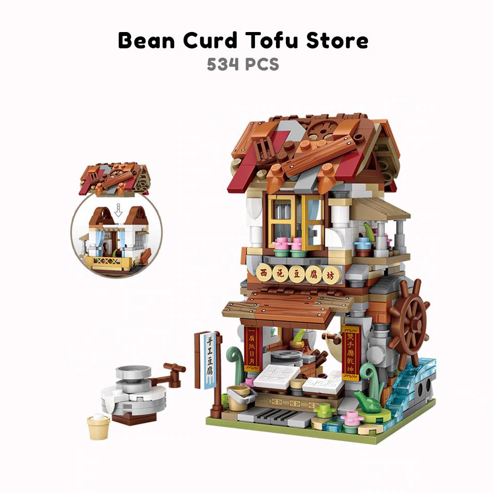 Micro Cute Little Nanzhuang Old Street Building Sets