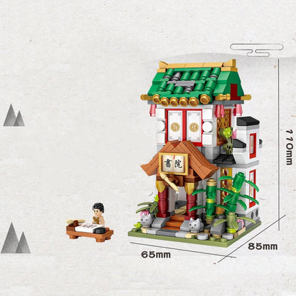 Micro Cute Little Nanzhuang Old Street Building Sets