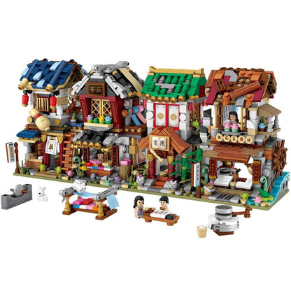 Micro Cute Little Nanzhuang Old Street Building Sets